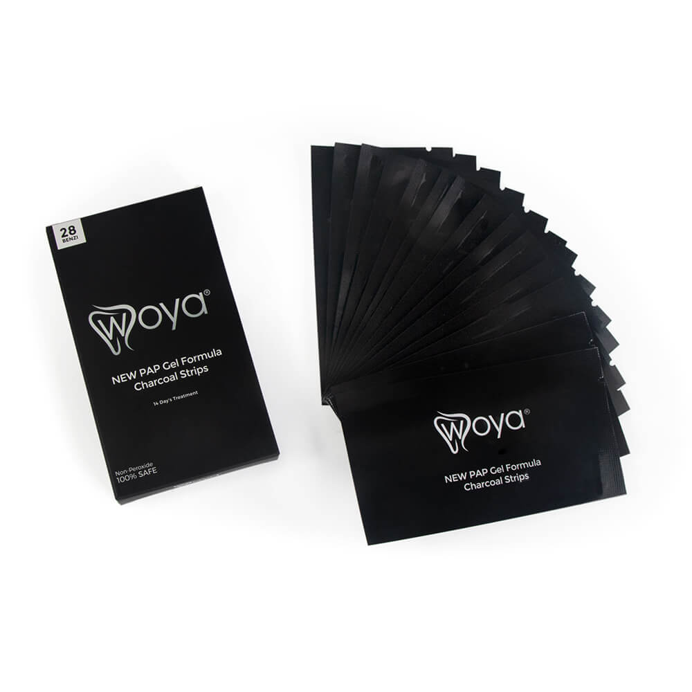 Benzi pentru albirea dintilor Woya cu carbune activ