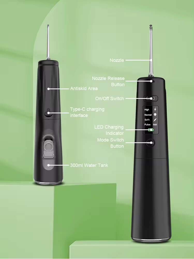 Irigator Bucal Woya WP02, 4 Moduri, 5 Capete, Rezervor 300 ml, Alb - imagine 8