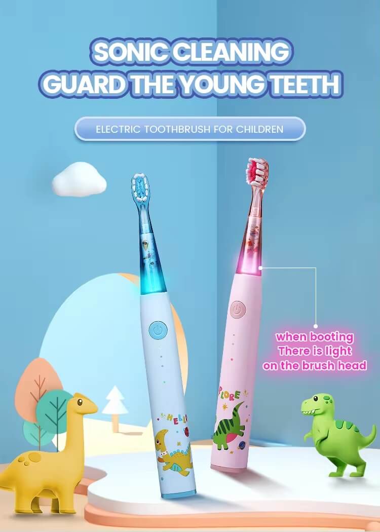 Periuta de dinti electrica pentru copii Woya ED716 Albastru varsta 3+ cu 4 capete si 24000 de miscari/min - imagine 2