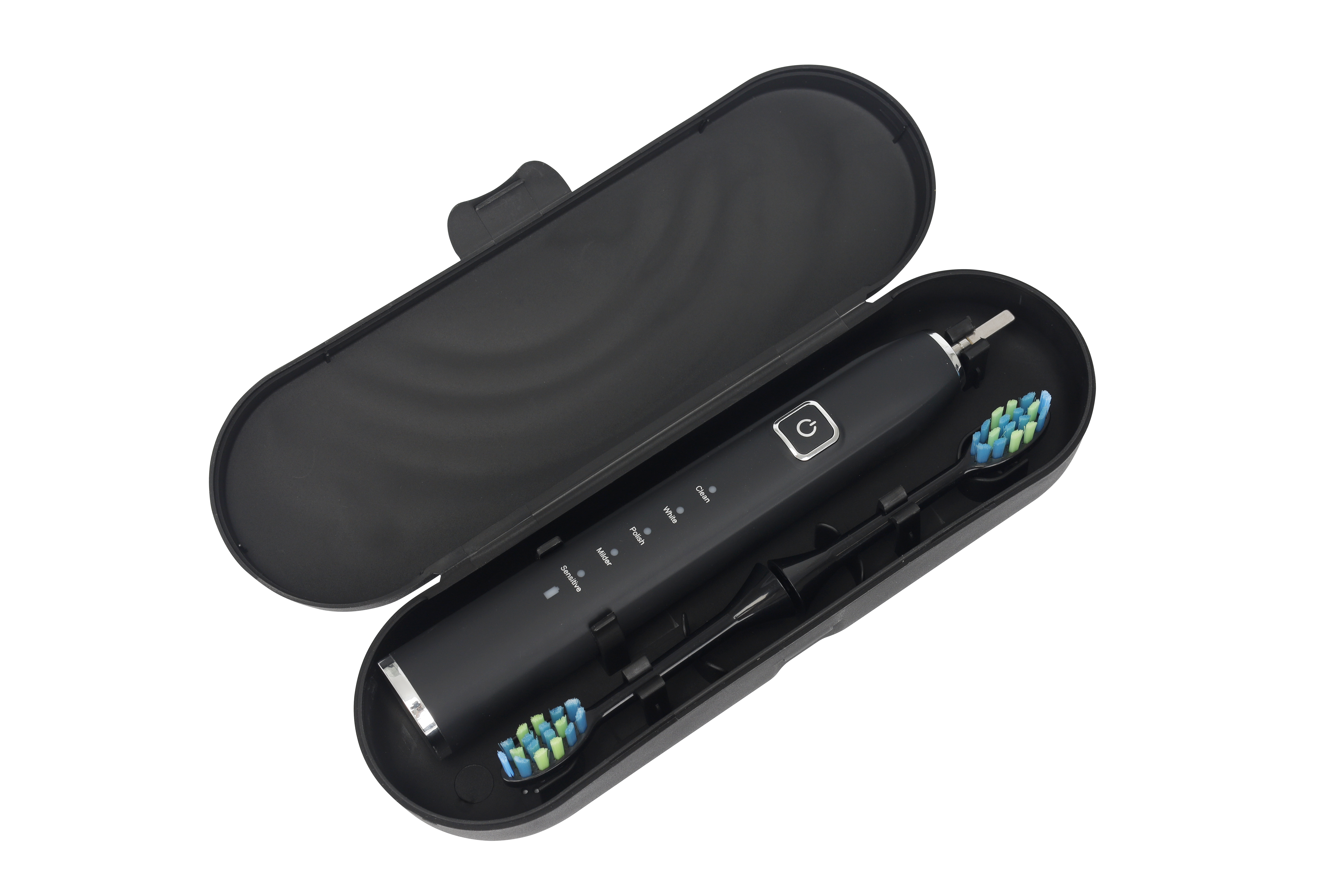 Periuta de dinti electrica Woya Smart Sonic EA312, 5 Moduri, 4 Capete, Etui Voiaj si Baza de incarcare, 38000 vpm, IPX7 – Negru - imagine 2